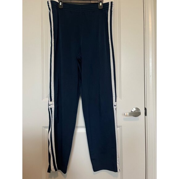 Vtg Nike Blue Sweatpants Stripes Mens Size Lrg Side Swoosh Joggers Track Y2K - Picture 1 of 8